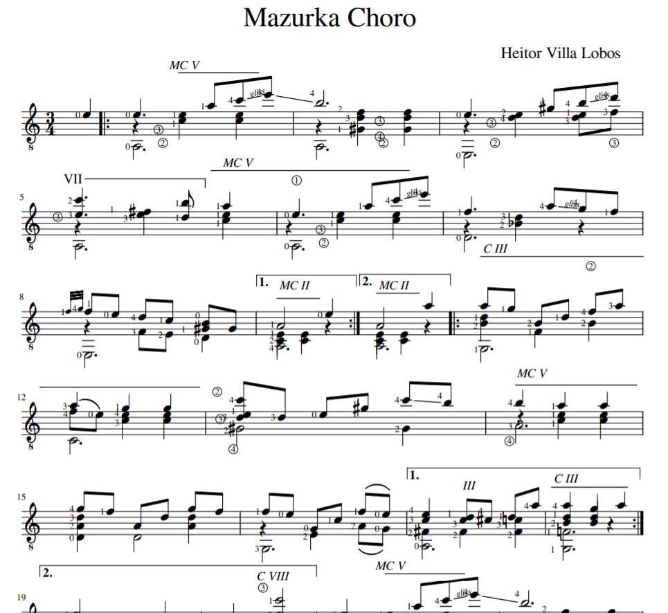 Heitor Villa Lobos - Mazurka Choro for guitar